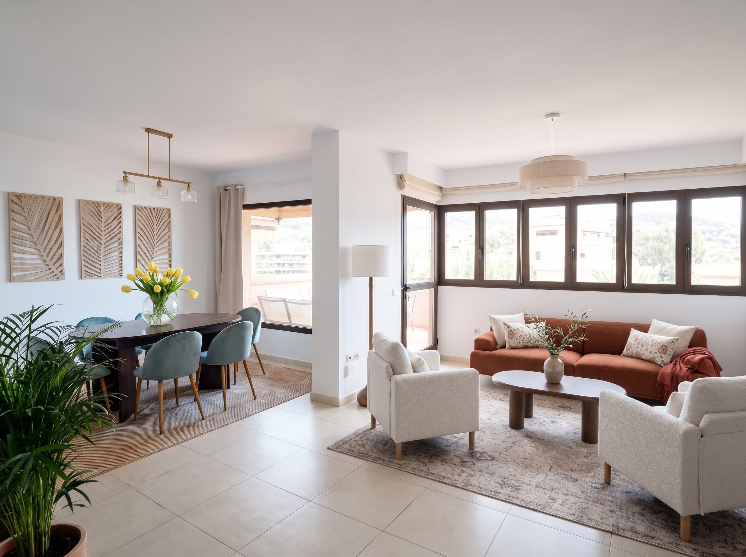 Penthouse styling Málaga — common spaces designed by The Dream Spaces